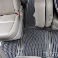 Коврики текстильные на Kia Carnival III (11мест) 2+2 с трансформерами (2014->)