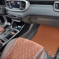 Коврики текстильные на Kia Sorento III Prime 3 ряда (2014-2020)